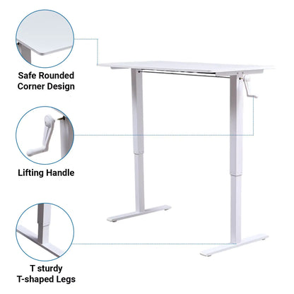 Hand-Crank Adjustable Office Desk Height Adjustable