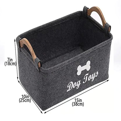 Felt Pet Toy Storage Basket – Durable & Stylish Organizer for Pet Supplies