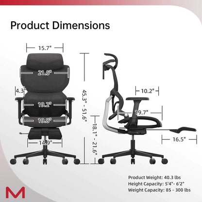 Ergonomic Office Chair With Footrest