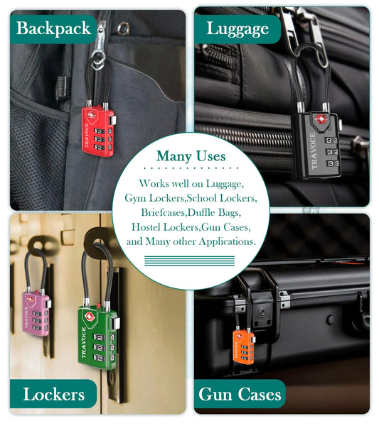 Combination Luggage Cable Locks for Suitcase