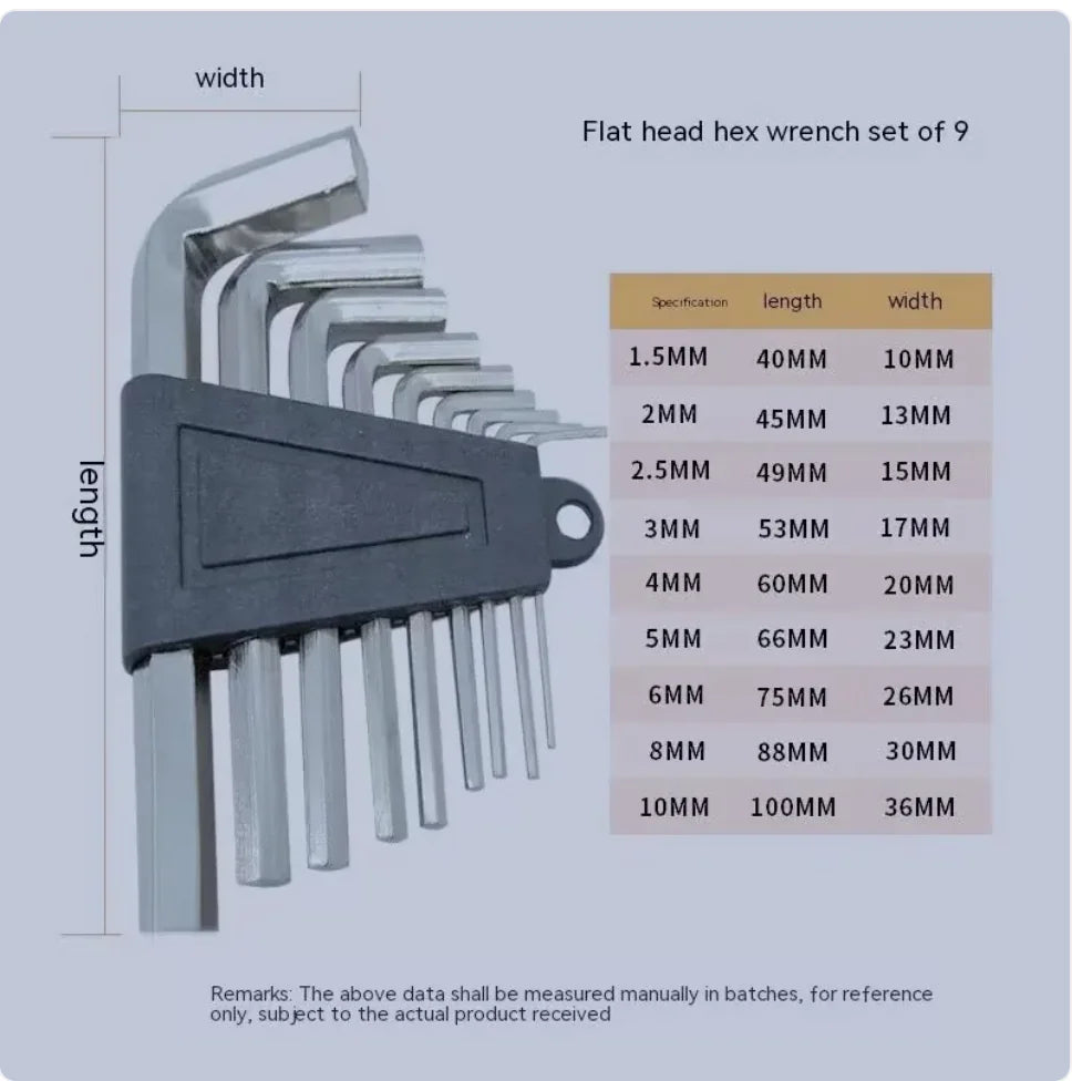 9-Piece Hexagonal Wrench Set