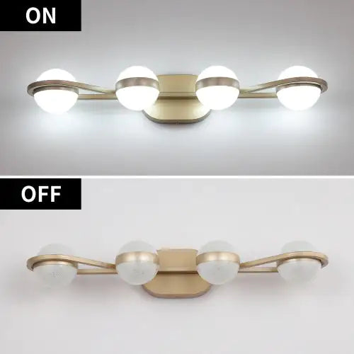 Modern Minimalist Gold Bathroom Vanity Light, 4 Bulb Acrylic Shade