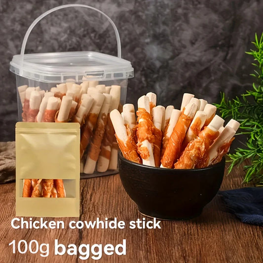 Chicken Wrapped Rawhide Sticks Dog Treats