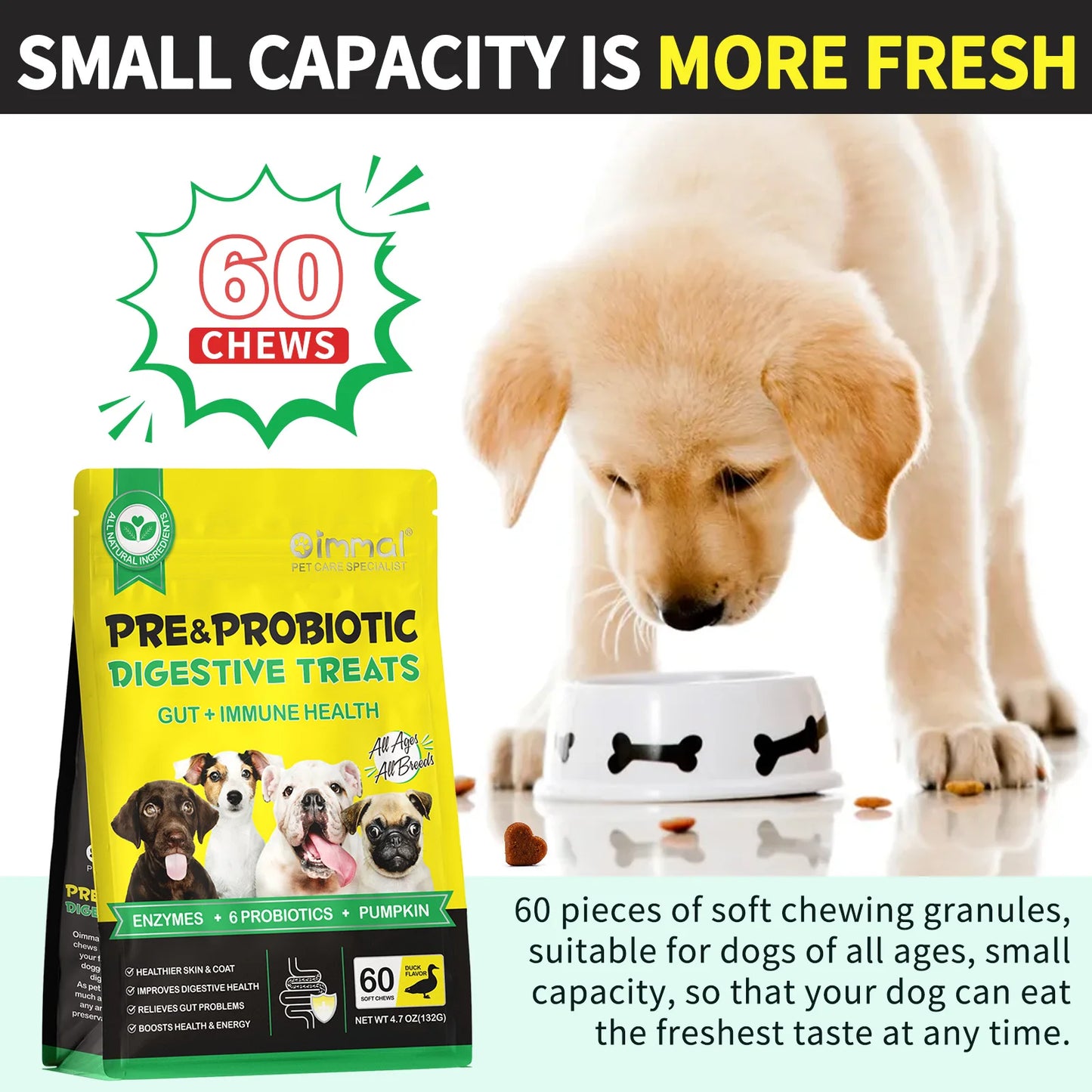 Pre Probiotics for Dogs 60 Chews