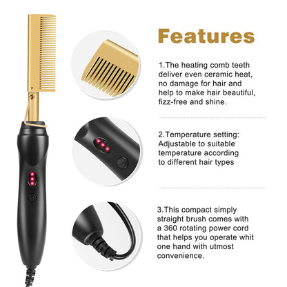 2 in 1 Hot Comb Hair Straightener