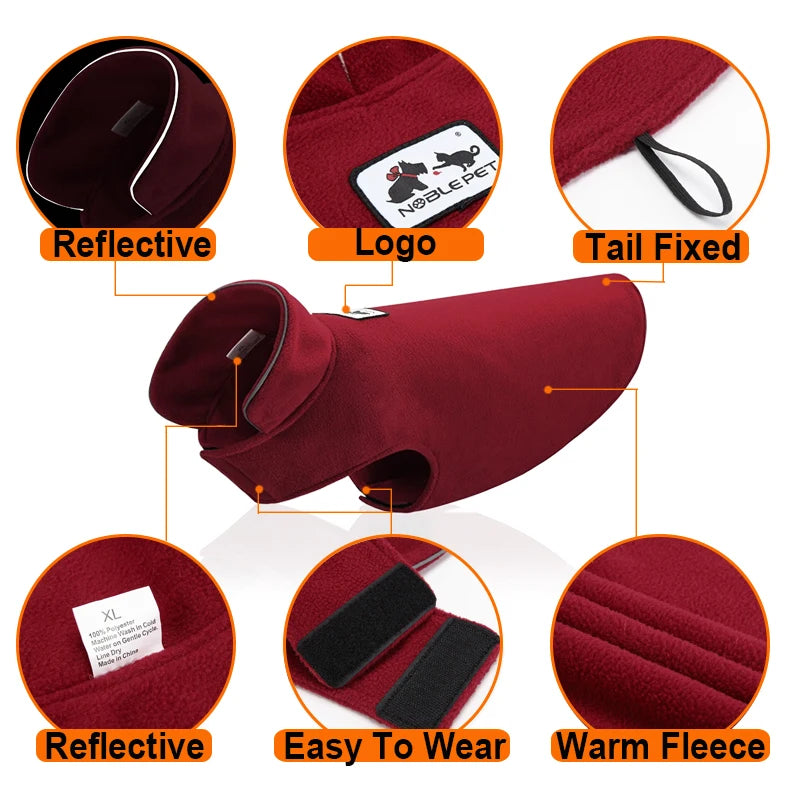 Reflective Dog Coats Soft Fleece