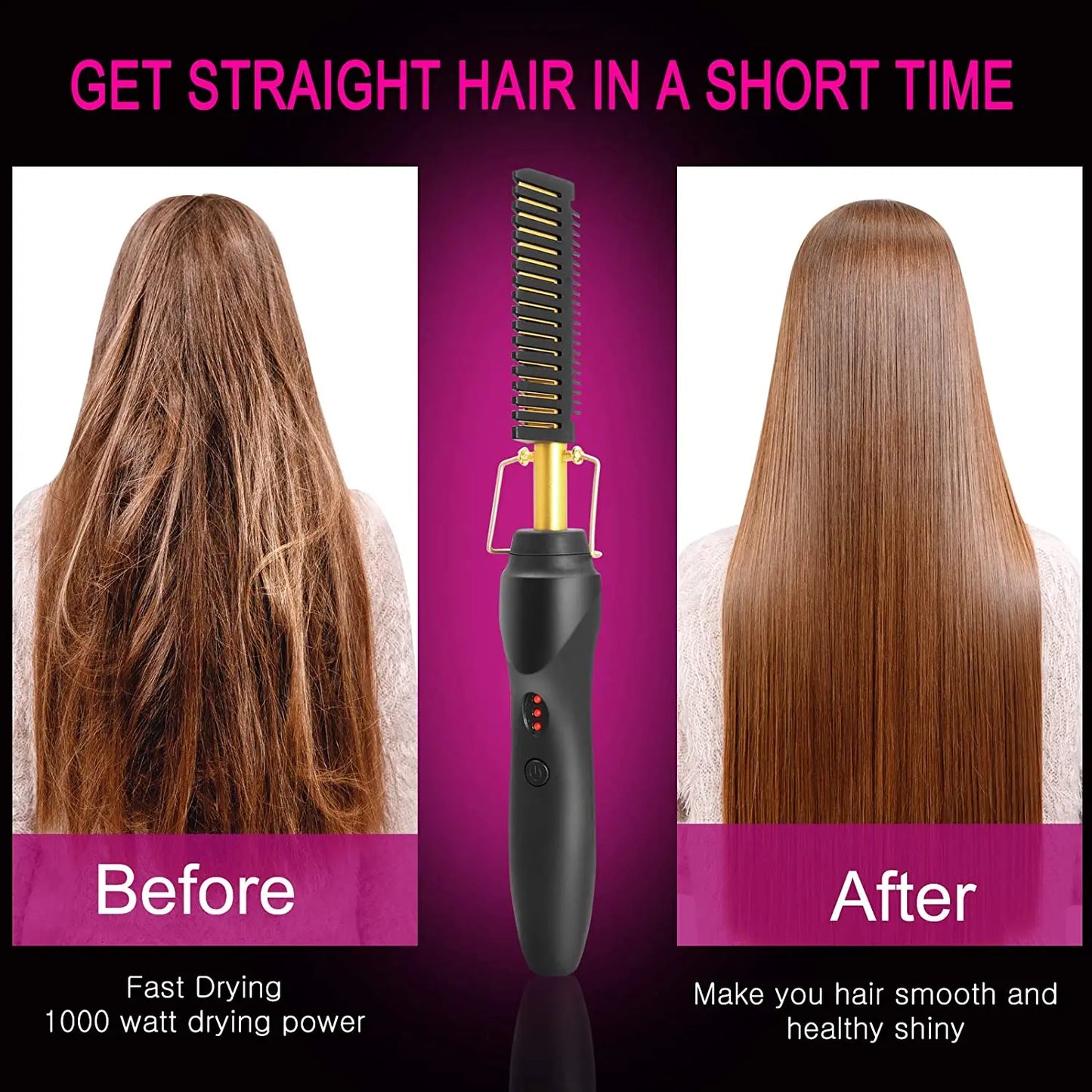 2 in 1 Hot Comb Hair Straightener