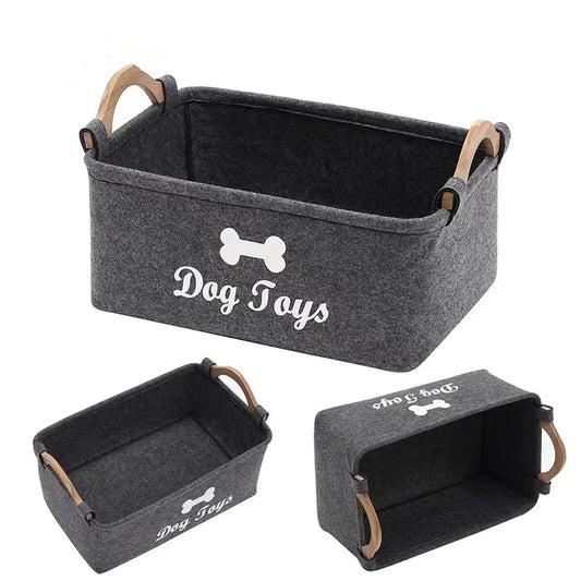 Felt Pet Toy Storage Basket – Durable & Stylish Organizer for Pet Supplies