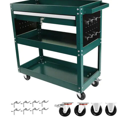 3 Tier Rolling Tool Cart, Heavy Duty Utility Cart Tool Organizer