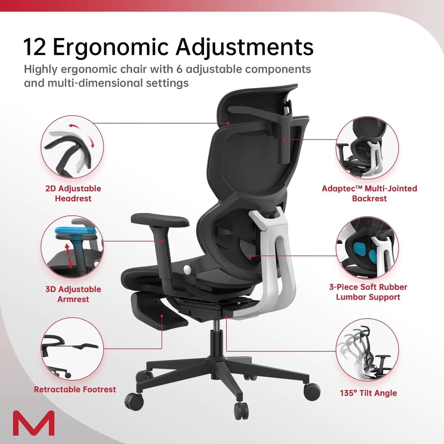 Ergonomic Office Chair With Footrest