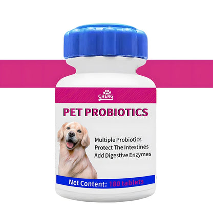 180 Tablets Pet Digestive Health Probiotic Supplements for Cats and Dogs