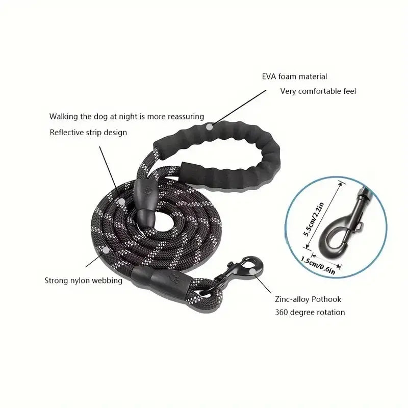 Reflective Dog Leash With Comfortable Padded Handle