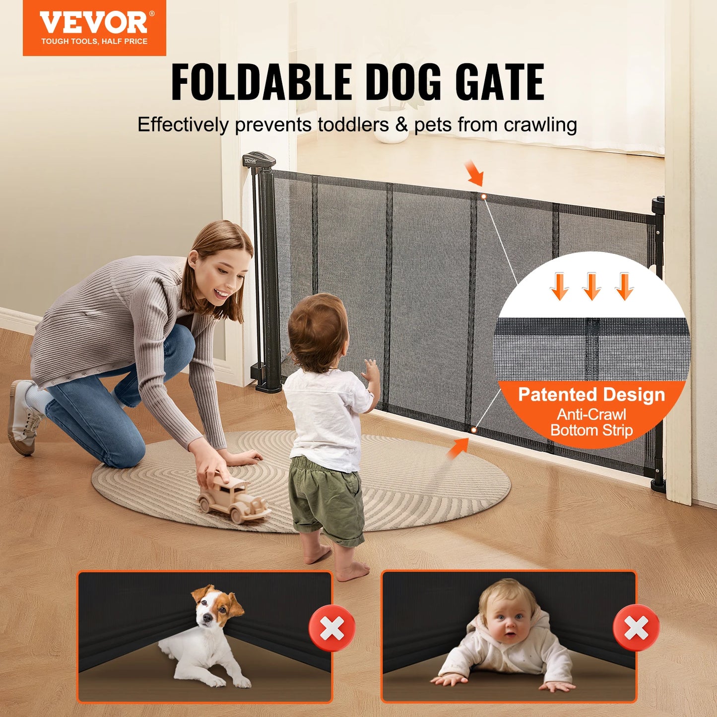 VEVOR Retractable Tall Mesh Gate