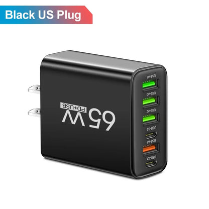 Total 65W USB C Charger 6 Ports