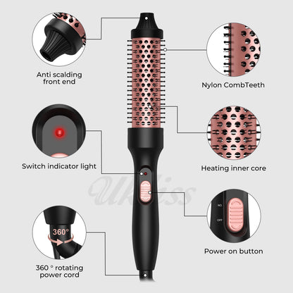 3 in 1 Thermal Brush, Hair Curler, And Comb