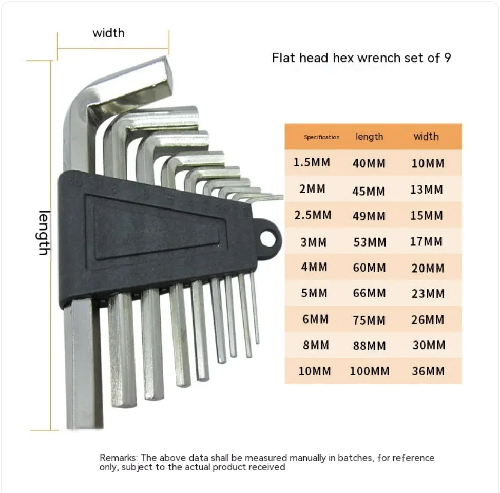 9-Piece Hexagonal Wrench Set