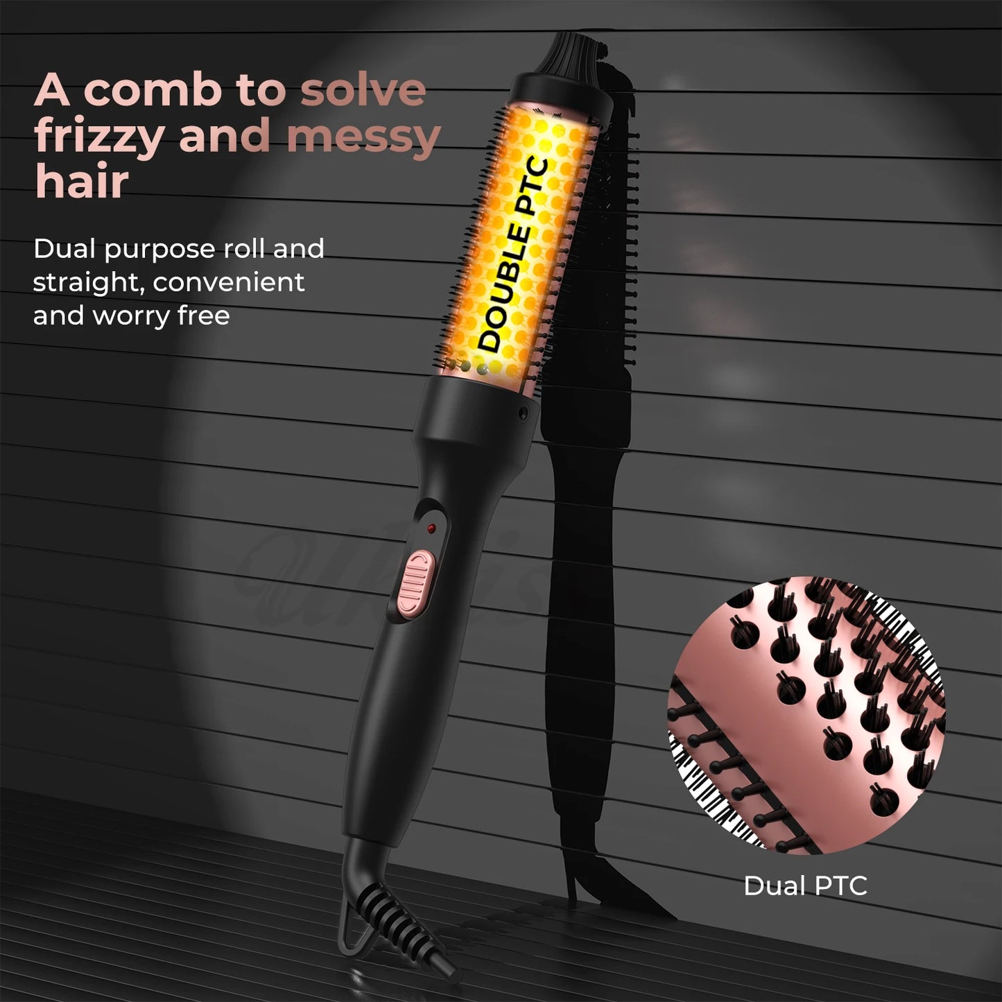 3 in 1 Thermal Brush, Hair Curler, And Comb