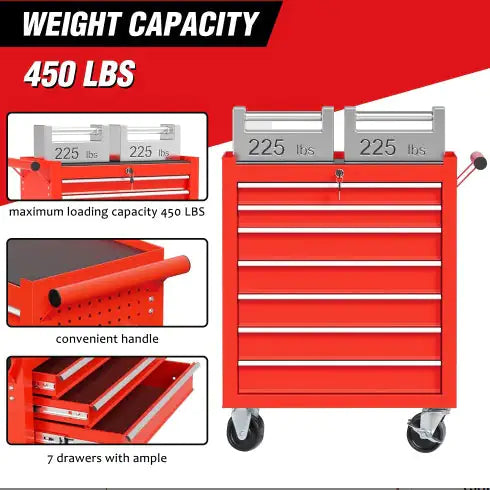 Rolling Tool Chest With 7-Drawer Tool Box