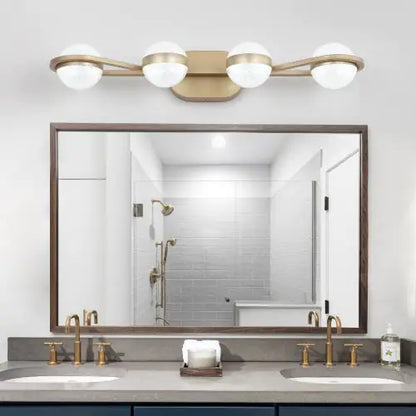 Modern Minimalist Gold Bathroom Vanity Light, 4 Bulb Acrylic Shade