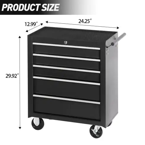 5-Drawer Rolling Tool Chest With Key Lock