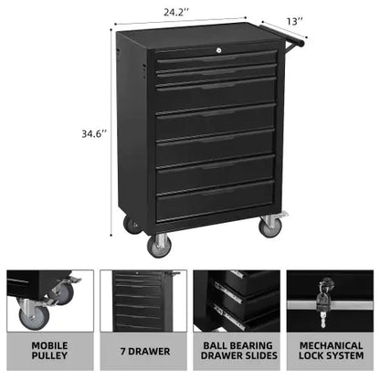 7-Drawer Rolling Tool Chest Cabinet