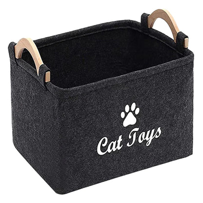 Felt Pet Toy Storage Basket – Durable & Stylish Organizer for Pet Supplies