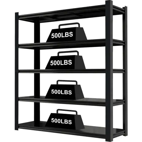 15.75 Inches Wide Black Metal Shelves, With 5 Removable Dividers