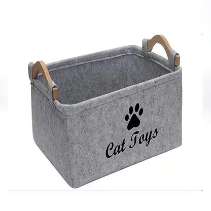 Felt Pet Toy Storage Basket – Durable & Stylish Organizer for Pet Supplies