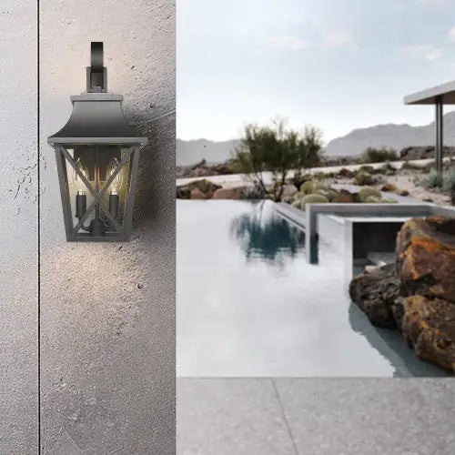 Black Outdoor Dual Wall Lights